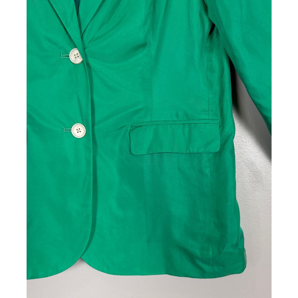 J.Crew Limited-edition Drapey Long Parke Blazer Summer Green Size 6 Cupro Blend - Picture 8 of 12